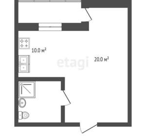Студия квартира, вторичка, 35м2, 1/8 этаж