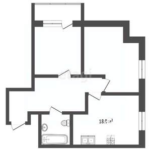 2-к квартира, вторичка, 68м2, 3/10 этаж