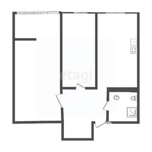 2-к квартира, вторичка, 57м2, 1/6 этаж