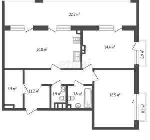 2-к квартира, вторичка, 97м2, 6/7 этаж