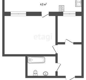 1-к квартира, вторичка, 31м2, 3/5 этаж
