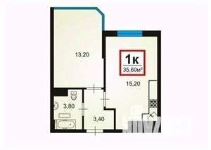 1-к квартира, вторичка, 36м2, 9/16 этаж