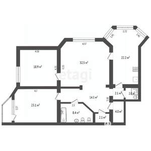 3-к квартира, вторичка, 130м2, 3/9 этаж