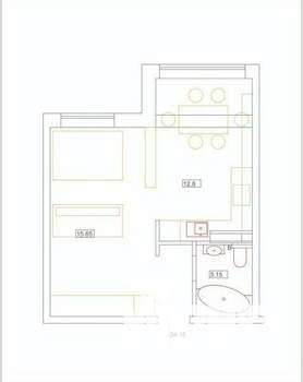 1-к квартира, вторичка, 34м2, 6/6 этаж