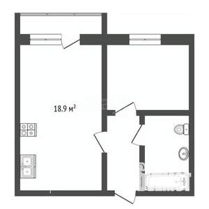 1-к квартира, вторичка, 41м2, 6/16 этаж