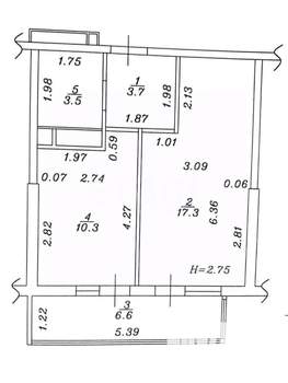 1-к квартира, вторичка, 41м2, 13/14 этаж