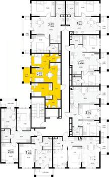 2-к квартира, вторичка, 53м2, 2/8 этаж