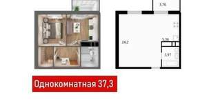 1-к квартира, вторичка, 37м2, 2/8 этаж