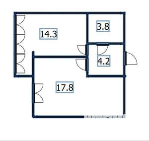 1-к квартира, вторичка, 40м2, 5/7 этаж