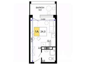 Студия квартира, вторичка, 24м2, 2/9 этаж