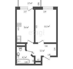 1-к квартира, вторичка, 33м2, 3/8 этаж