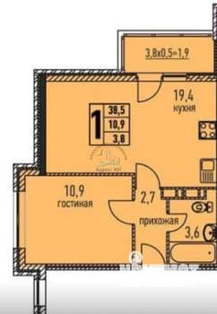 1-к квартира, вторичка, 40м2, 5/6 этаж