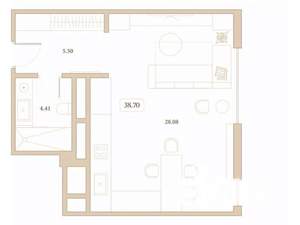 Студия квартира, вторичка, 31м2, 6/7 этаж