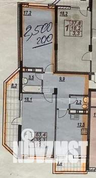2-к квартира, вторичка, 75м2, 4/13 этаж