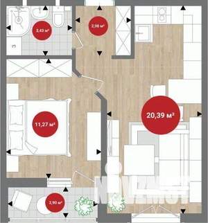 1-к квартира, вторичка, 41м2, 4/16 этаж