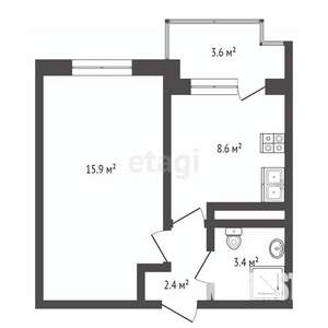 1-к квартира, вторичка, 34м2, 5/7 этаж