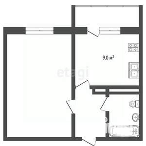 1-к квартира, вторичка, 38м2, 5/16 этаж