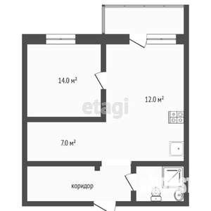 1-к квартира, вторичка, 47м2, 1/3 этаж