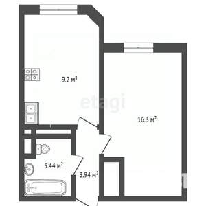 1-к квартира, вторичка, 37м2, 7/16 этаж