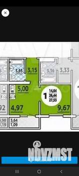 1-к квартира, вторичка, 28м2, 4/16 этаж