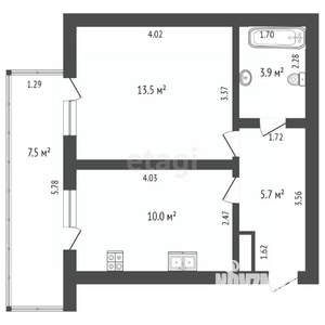 1-к квартира, вторичка, 40м2, 5/5 этаж