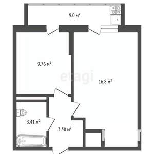 1-к квартира, вторичка, 32м2, 8/9 этаж
