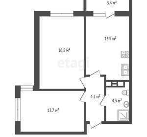 2-к квартира, вторичка, 54м2, 7/12 этаж