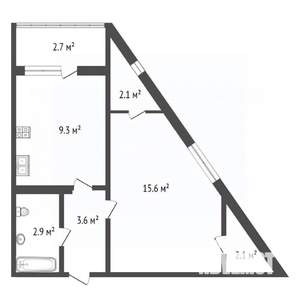 1-к квартира, вторичка, 37м2, 1/13 этаж