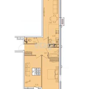2-к квартира, вторичка, 77м2, 12/14 этаж