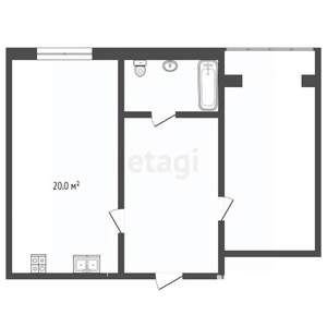 1-к квартира, вторичка, 47м2, 1/3 этаж