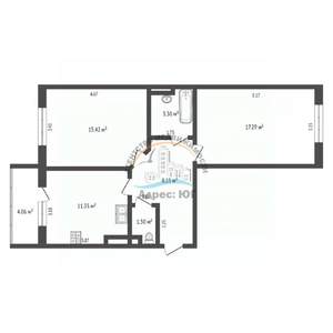 2-к квартира, вторичка, 61м2, 7/13 этаж