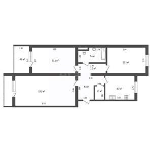 3-к квартира, вторичка, 66м2, 5/10 этаж