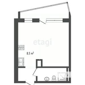 Студия квартира, вторичка, 33м2, 1/16 этаж