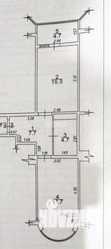 1-к квартира, вторичка, 50м2, 4/9 этаж