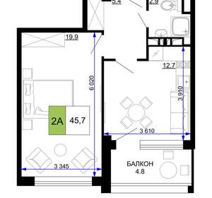 2-к квартира, вторичка, 46м2, 5/9 этаж