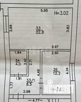 1-к квартира, вторичка, 48м2, 1/4 этаж