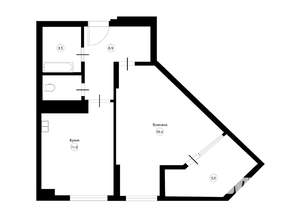 1-к квартира, вторичка, 45м2, 2/9 этаж