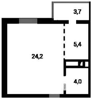 1-к квартира, вторичка, 33м2, 1/8 этаж