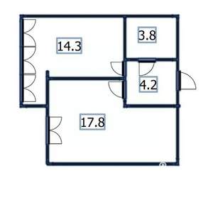 1-к квартира, вторичка, 40м2, 5/7 этаж