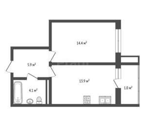 1-к квартира, вторичка, 39м2, 6/16 этаж