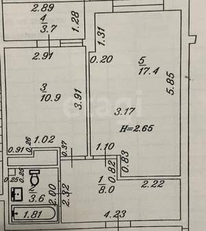 1-к квартира, вторичка, 36м2, 6/13 этаж