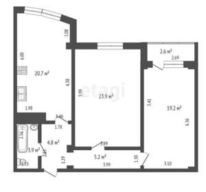 2-к квартира, вторичка, 80м2, 4/12 этаж