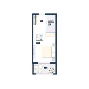 Студия квартира, вторичка, 31м2, 4/9 этаж