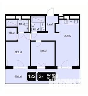 3-к квартира, вторичка, 82м2, 9/9 этаж