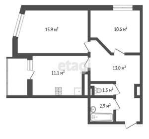 2-к квартира, вторичка, 54м2, 16/16 этаж