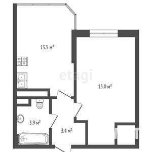 1-к квартира, вторичка, 36м2, 15/16 этаж