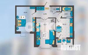 2-к квартира, вторичка, 57м2, 2/9 этаж
