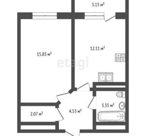 1-к квартира, вторичка, 43м2, 16/19 этаж