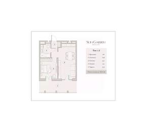 1-к квартира, вторичка, 53м2, 8/9 этаж