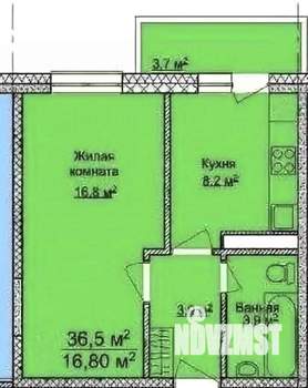 1-к квартира, вторичка, 36м2, 6/9 этаж